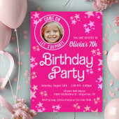 ピンクドールフォトバースデーパーティー 招待状