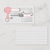 ピンクド吹ライヤ+カーリングアイアンサロン紹介 名刺 (正面/裏面)