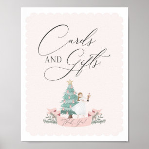 ピンクナクラッカー誕生日パーティーカードとギフトサイン ポスター