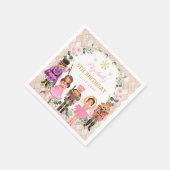 ピンクナッかわいらしクラッカー誕生日クリスマスホリデー スタンダードカクテルナプキン (角)