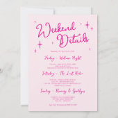 ピンクナッシュビルラストロデオバチェロレッテ週末 招待状 (裏面)