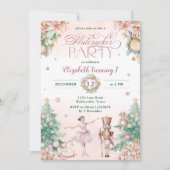 ピンクナツクラッカーガールズバースデーパーティー 招待状 (正面)