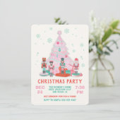 ピンクナツクラッカークリスマスツリーオーナメントパーティー 招待状 (スタンド正面)