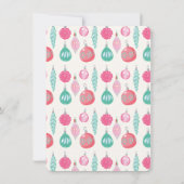 ピンクナツクラッカークリスマスツリーオーナメントパーティー 招待状 (裏面)