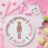 ピンクナツクラッカークリスマス紙プレート ペーパープレート (パーティー)