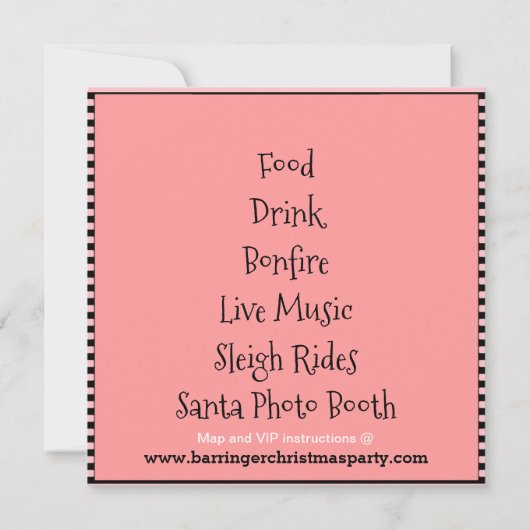 ピンクナツクラッカーシックなクリスマスパーティー 招待状 (裏面)