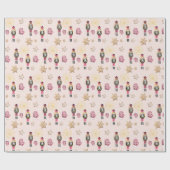 ピンクナツクラッカーシュガーランドウォーターカラー ラッピングペーパー (フラット)