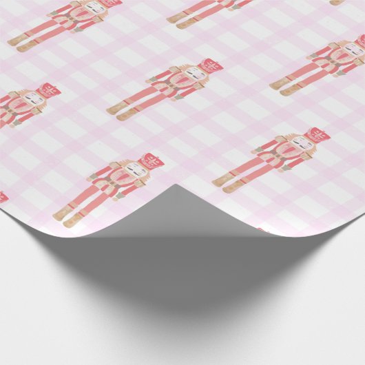 ピンクナツクラッカーバレエクリスマスラッピング紙 ラッピングペーパー (角)