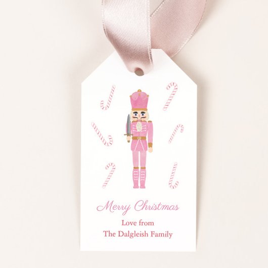 ピンクナツクラッカーバレエ玩具兵士ハッピーホリデー ギフトタグ