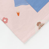 ピンクナツクラッカーパターンホリデー フリースブランケット (角)