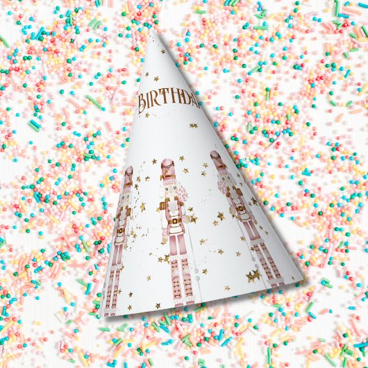 ピンクナツクラッカー冬の誕生日パーティーハット パーティーハット