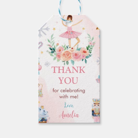 ピンクナツクラッカー誕生日ありがとう好意ギフトラベル ギフトタグ (正面)