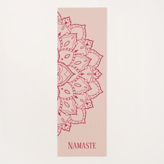 ピンクナマステヨガマットとマンダラ ヨガマット (裏面)