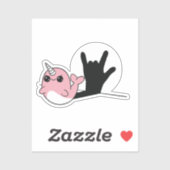 ピンクナルファルASL愛する – ろう文化デザイン シール (シート)