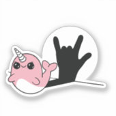 ピンクナルファルASL愛する – ろう文化デザイン シール (正面)