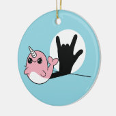 ピンクナルファルASL愛する – ろう文化デザイン セラミックオーナメント (左)