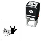 ピンクナルファルASL愛する – ろう文化デザイン セルフインキングスタンプ (インサイチュ)