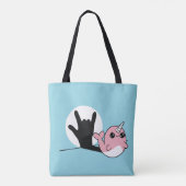 ピンクナルファルASL愛する – ろう文化デザイン トートバッグ (裏面)