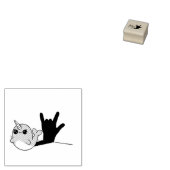 ピンクナルファルASL愛する – ろう文化デザイン ラバースタンプ (押印)