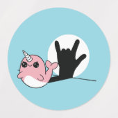 ピンクナルファルASL愛する – ろう文化デザイン ラベル (デザイン1)