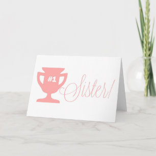 ピンクナンバーワンシスタートロフィーハッピーバースデーカード カード