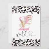 ピンクナンブサファリツーワイルド誕生日 招待状 (裏面)