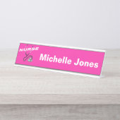 ピンクナースデスクアクセサリ デスクネームプレート (正面)