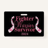 ピンクナース乳がんリボンのカスタマイズ バッジ (裏面)