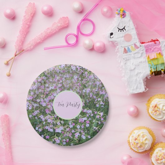 ピンクニコティアナフローラティーパーティー ペーパープレート (パーティー)