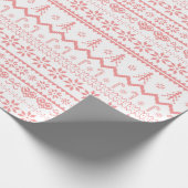 ピンクニットセーター柄クリスマスラッピング紙 ラッピングペーパー (角)