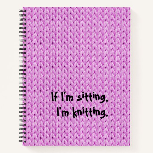 ピンクニットテクスチャスパイラルノートブック ノートブック (正面)