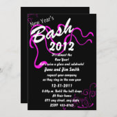ピンクニューイヤーズBash招待状 招待状 (正面/裏面)