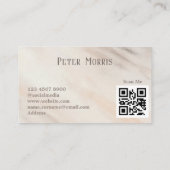 ピンクニュートラルトーンミニマリストQRコードプロフェッショナル 名刺 (裏面)