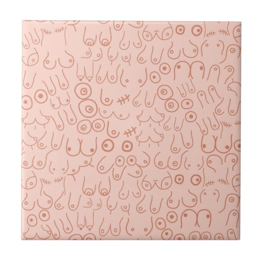 ピンクニュートラル北欧パターン タイル (正面)