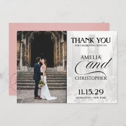 ピンクニューヨークシティパスポート サンキューカード (正面/裏面)