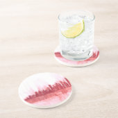 ピンクニューヨーモダンク市水彩画トレンディーカッコいい コースター (側面)