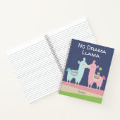 ピンクネイビーのドラマラマかわいい名前をカスタムする学校 ノートブック (内部)