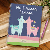 ピンクネイビーのドラマラマかわいい名前をカスタムする学校 ノートブック
