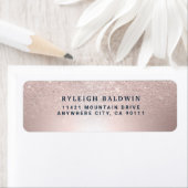 ピンクネイビーエレガントウェディング差出人住所ラベル ラベル (インサイチュ)