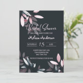 ピンクネイビーエレガントソフトウォーター色ブライダルシャワー 招待状 (スタンド正面)