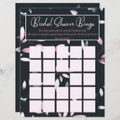 ピンクネイビーエレガントソフトウォーター色ブライダルビンゴ (正面/裏面)
