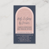 ピンクネイビーエレガント体彫刻コンタリング 名刺 (裏面)