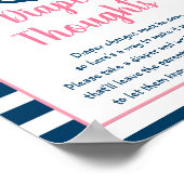 ピンクネイビーガール航海のいかりおむつ思考 ポスター (角)