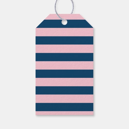 ピンクネイビーガール航海のいかりベビーシャワー ギフトタグ (裏面)