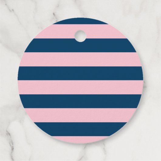 ピンクネイビーガール航海のいかりベビーシャワー フェイバータグ (裏面)