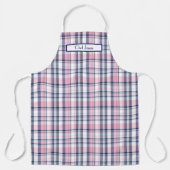 ピンクネイビーグリーンホワイトマ名門私立校風のドラス エプロン (正面)