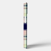 ピンクネイビーグリーンホワイト名門私立校風のマドラスNモノグラム Case-Mate iPhoneケース (裏面 / 右)