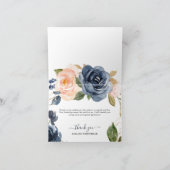 ピンクネイビーフローラベビーシャワー サンキューカード (内部)