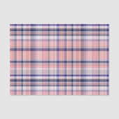 ピンクネイビーブルーホワイト名門私立校風のマドラスラプレイド 薄葉紙 (正面)