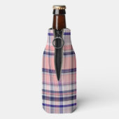 ピンクネイビーホワイトマ名門私立校風のドラスクローバーモノグラム ボトルクーラー (ボトル裏面)